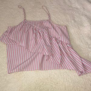 Striped ruffle top